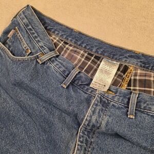 Carhartt Jeans Mens 48x32 (Fits 46x27) Blue Relaxed Workwear Flannel Lined
